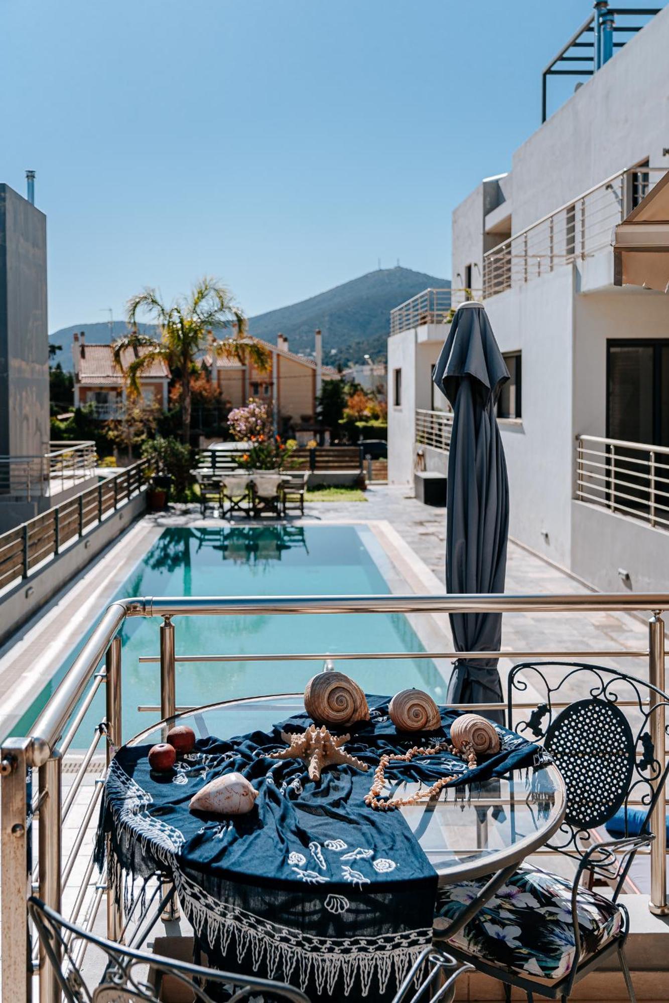 Villa The Palm, Beach & Airport Closeby - Pool Pórto Ráfti Eksteriør bilde